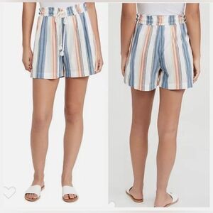 Xirena Cooper Cove Stripe High Waist Cotton Shorts